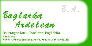 boglarka ardelean business card